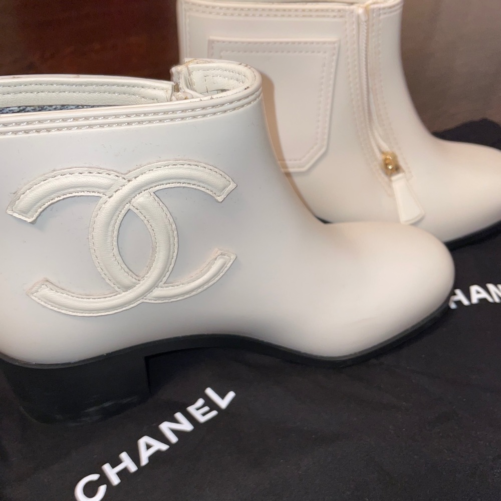 Authentic Chanel “Rubber” Booties
